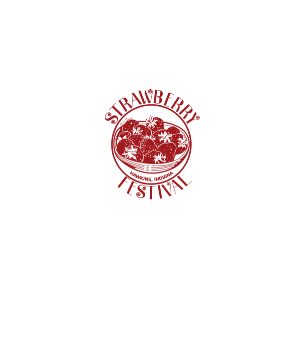 strawberry festival stranger things model gri pe tricou