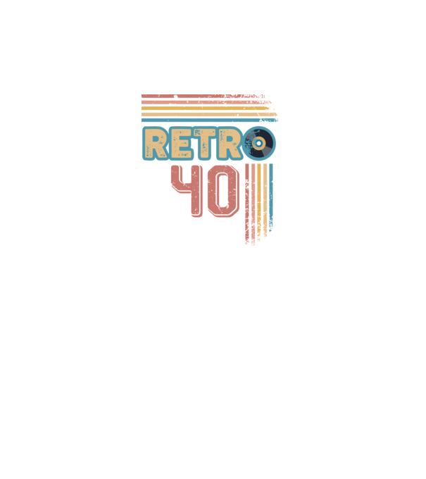 Retro 40 Birthday model alb pe tricou