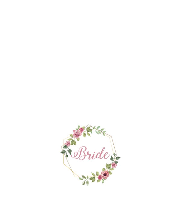 BRIDE pink floral model negru pe tricou