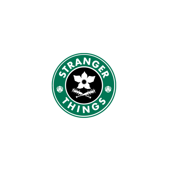 stranger things starbucks model gri pe tricou