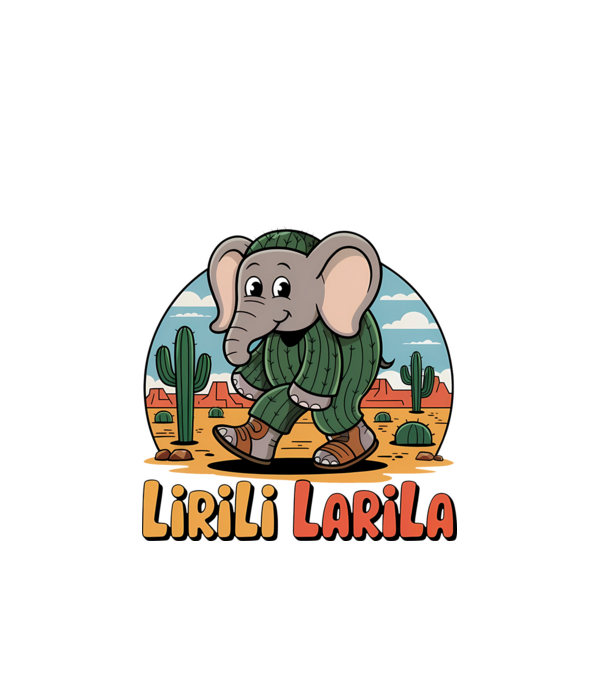 Lirili Larila model negru pe tricou