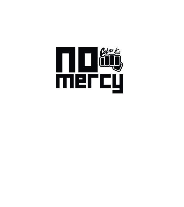 No mercy cobra kai model alb pe tricou