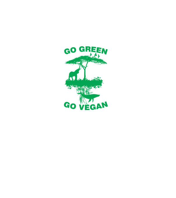 go green go vegan model negru pe tricou