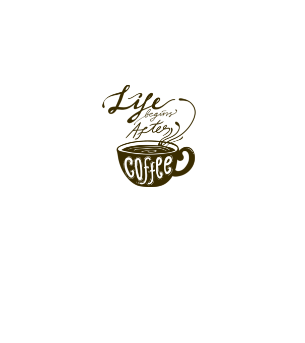 Life begins after coffee model alb pe tricou