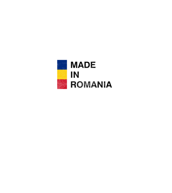 made in romania model negru pe tricou
