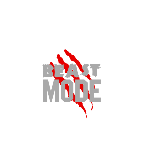Beast mode model albastru închis pe tricou