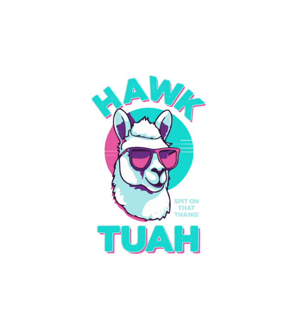 Hawk tuah llama retro sunglasses model alb pe tricou