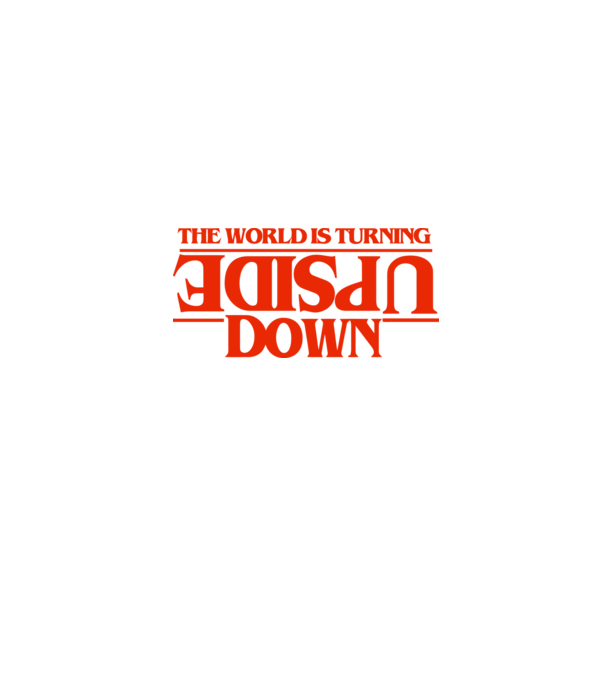the world is turning upside down model negru pe tricou