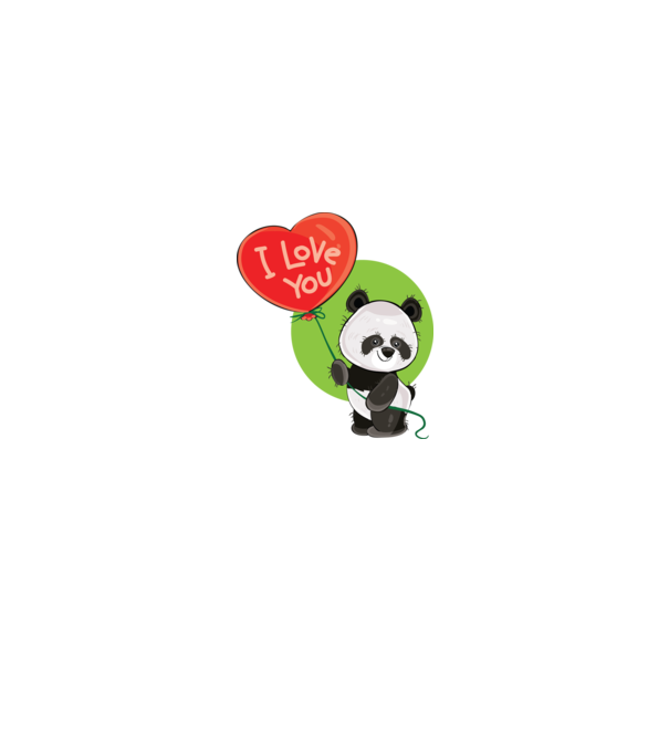 dragoste panda model alb pe tricou