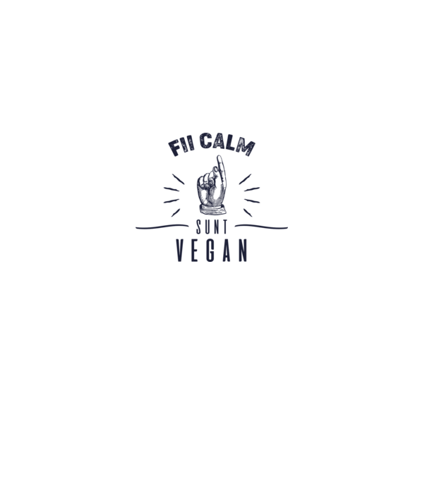 fii calm, sunt VEGAN model alb pe tricou