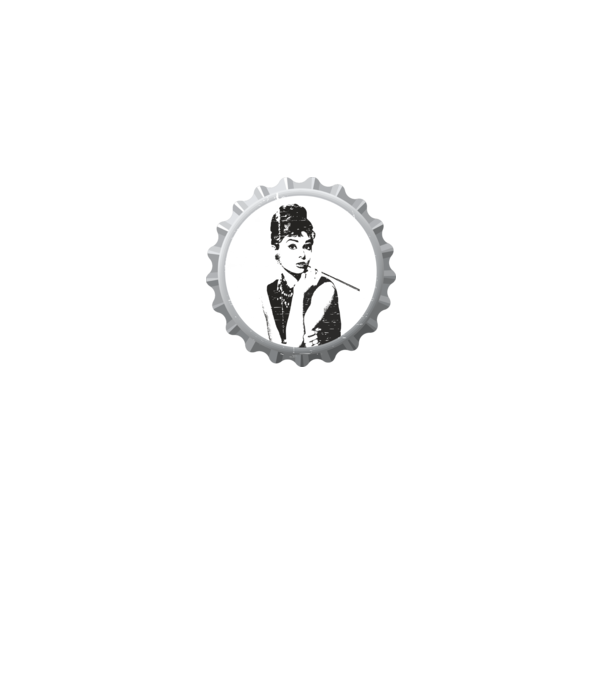 Audrey model alb pe tricou
