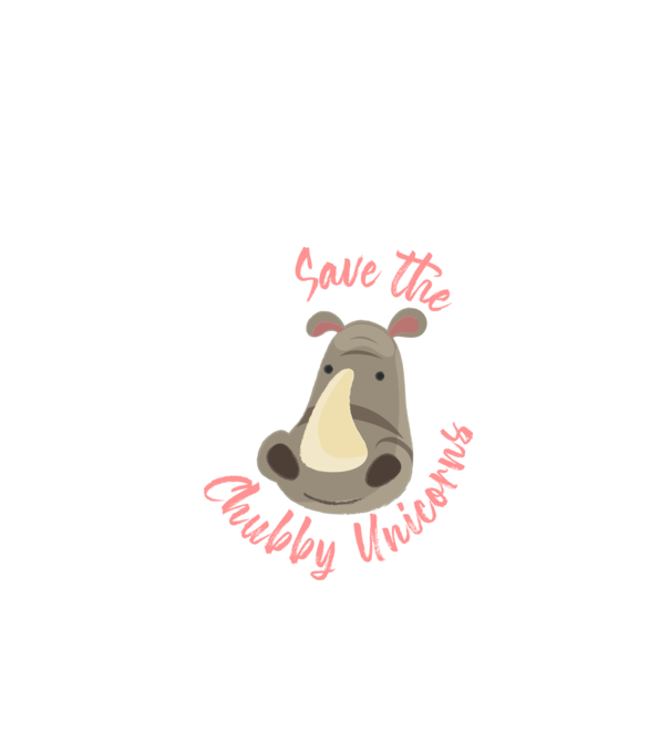 Save the chubby unicorns model negru pe tricou