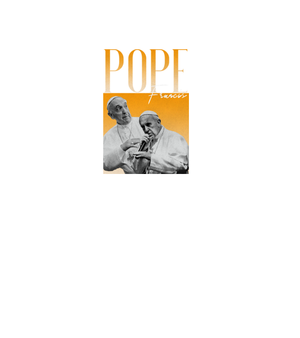 Pope Frances 90s poster model negru pe tricou