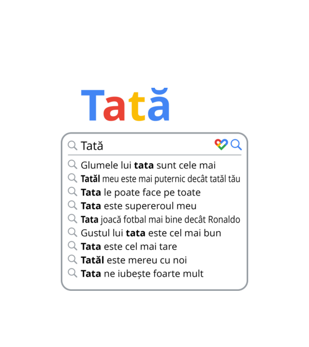 căutare Google Tată model alb pe tricou
