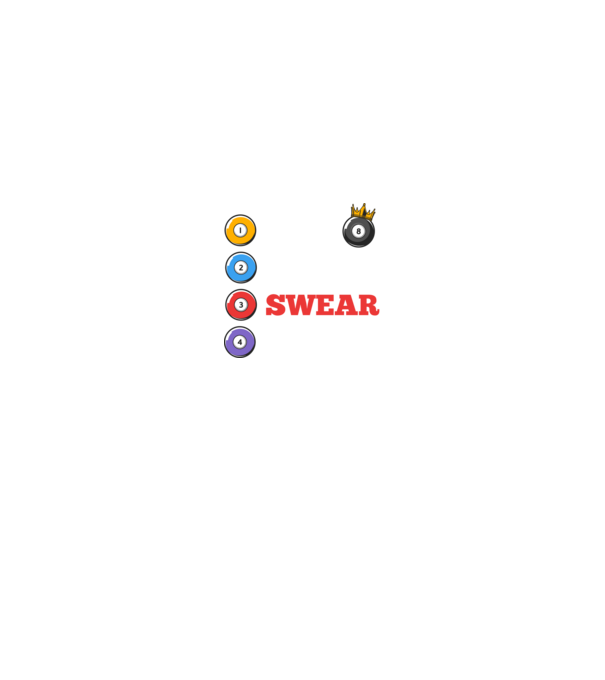 Aim swear shoot repeat - biliard v2 model negru pe tricou