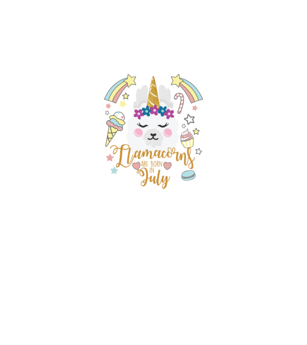 Llamacorns are born in July model alb pe tricou