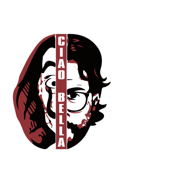 ciao bella professor model negru pe tricou
