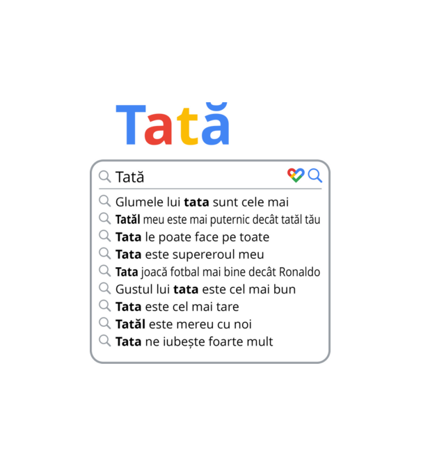 căutare Google Tată model alb pe tricou