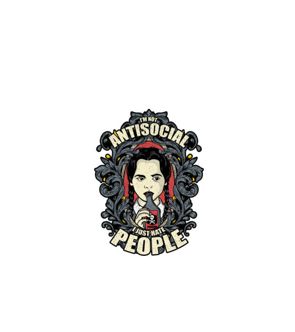 WEDNESDAY - Just hate people model negru pe tricou