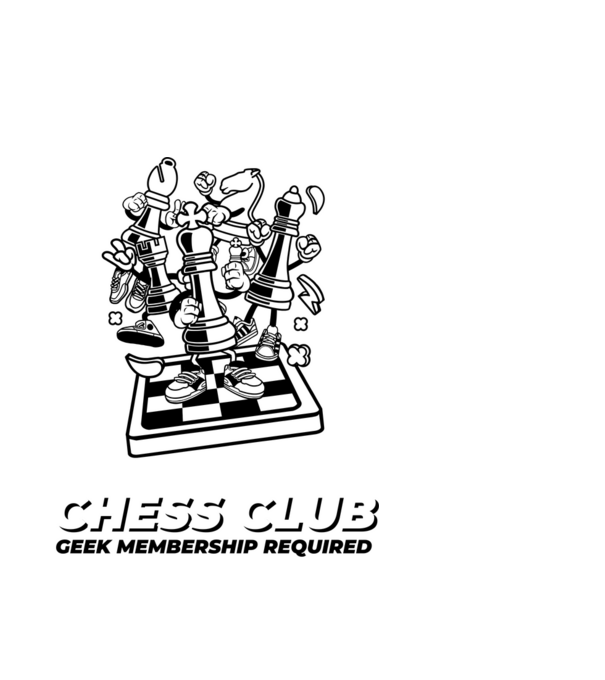 chess club model alb pe tricou