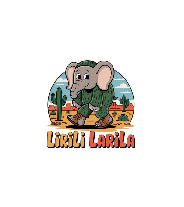 Lirili Larila model negru pe tricou