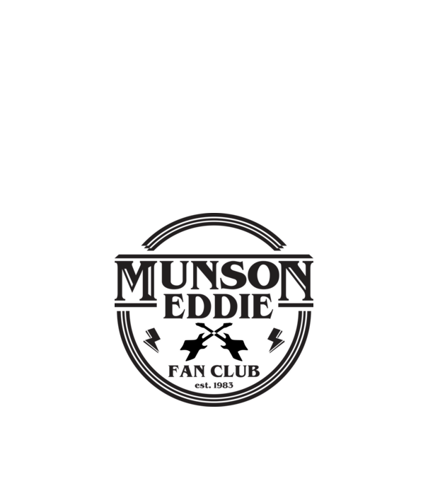 eddie munson fan club est 1983 model alb pe tricou