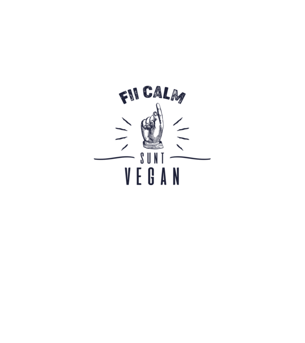 fii calm, sunt VEGAN model alb pe tricou