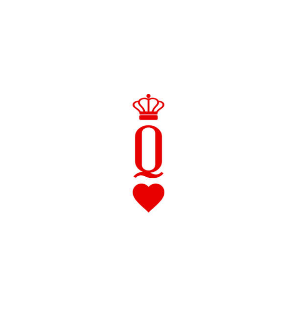 Playin gcards Queen of hearts model alb pe tricou