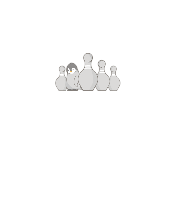 Bowling pinguin model alb pe tricou
