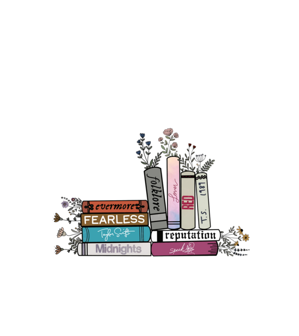 Eras tour books color 2 model alb pe tricou