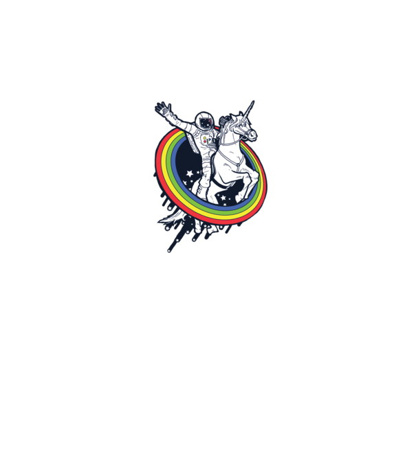 Unicorn Spaceman model albastru regal pe tricou