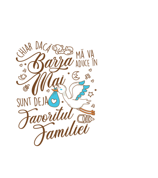 Favoritul familiei MAI model alb pe tricou