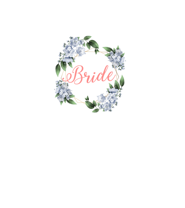 BRIDE blue floral model alb pe tricou