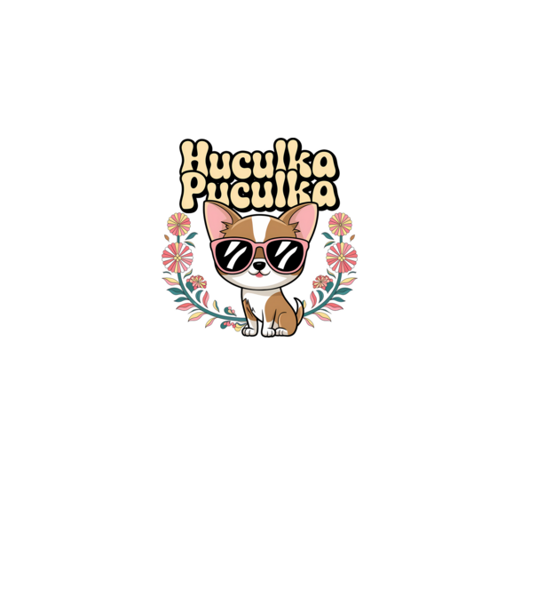 Huculka Puculka câine 1 model roz deschis pe tricou