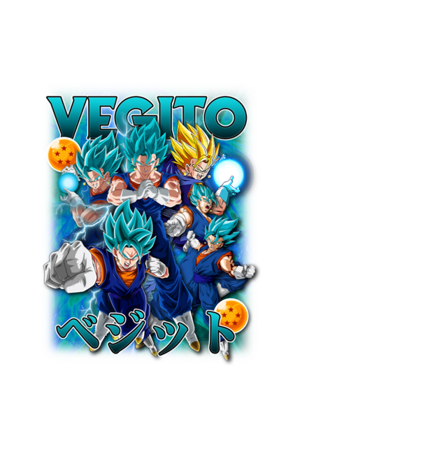vegito dragonball model negru pe tricou