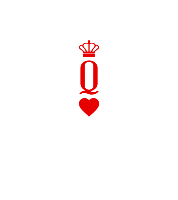 Playin gcards Queen of hearts model alb pe tricou