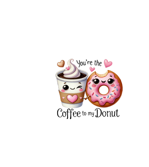 Coffee to my Donut model alb pe tricou