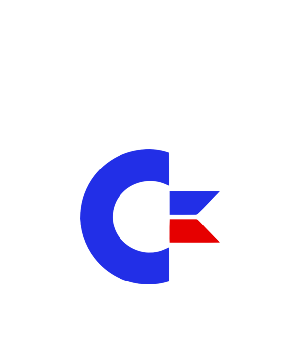Logo Commodore model alb pe tricou