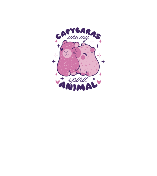 Capybaras are my spirit animal model alb pe tricou