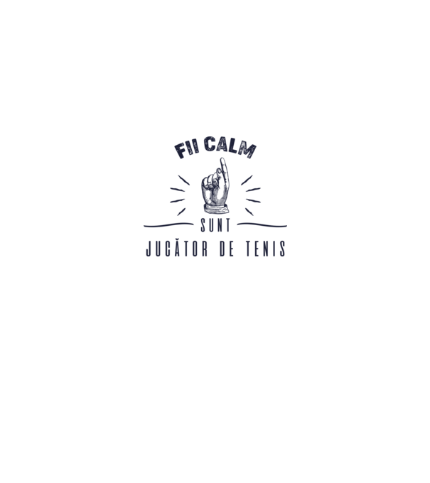 Fii calm, sunt JUCĂTOR DE TENIS model alb pe tricou