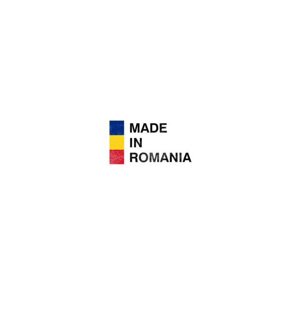made in romania model negru pe tricou