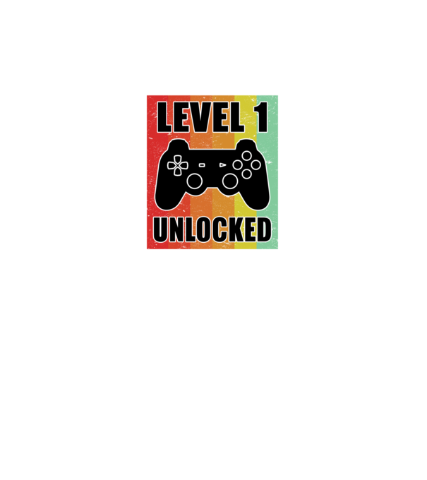 level 1 unlocked retro gamer model negru pe tricou