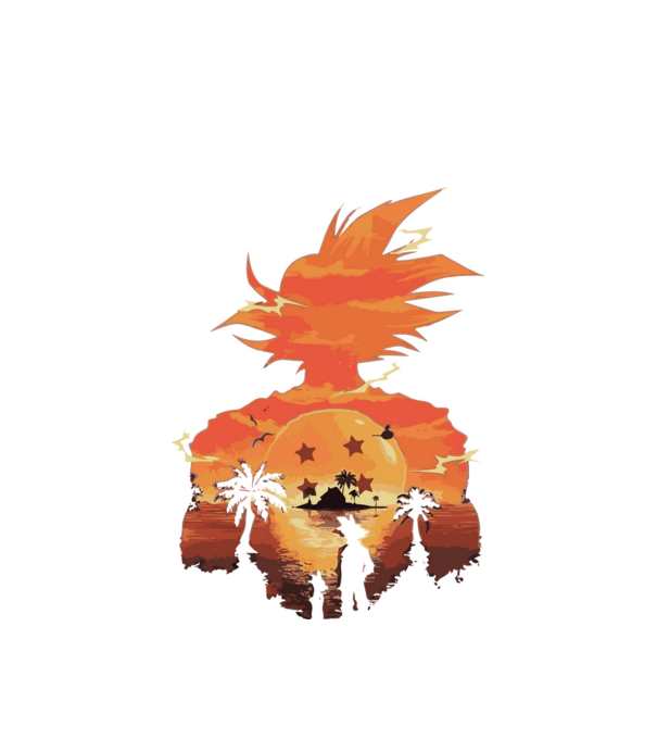 goku sunset 2 model alb pe tricou