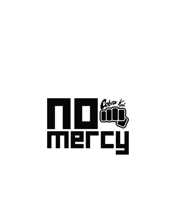No mercy cobra kai model alb pe tricou