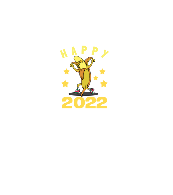 Happy new year Banana model negru pe tricou
