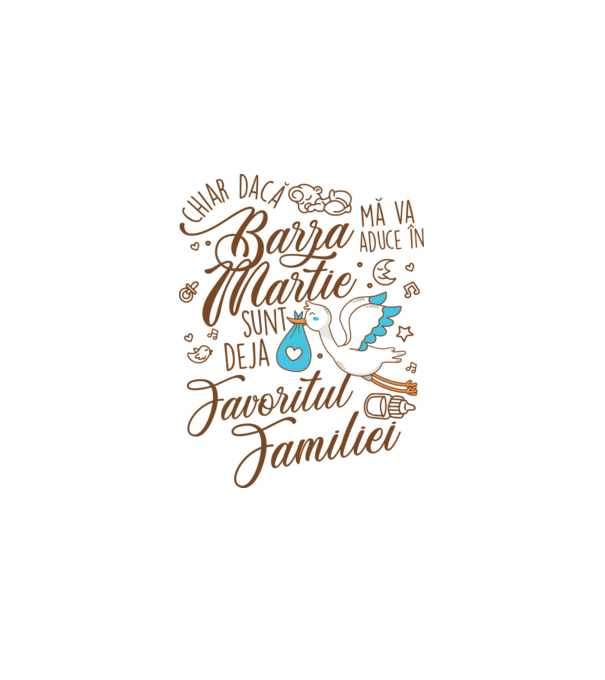 Favoritul familiei MARTIE model alb pe tricou