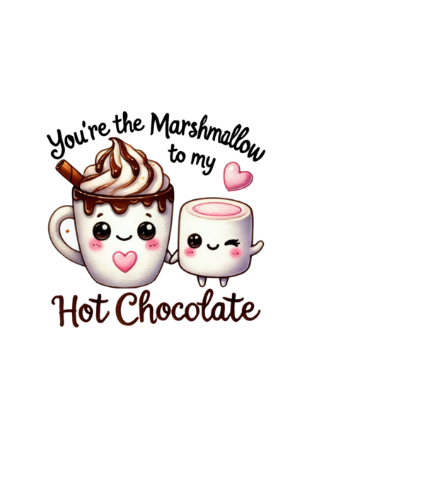 Marshmallow to my Hot Chocolate model albastru deschis pe tricou