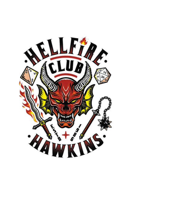 hellfire club hawkins model negru pe tricou