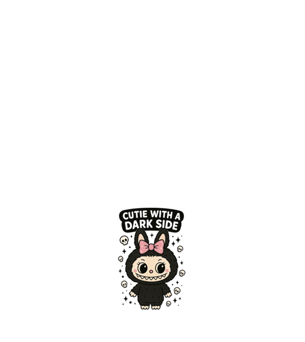 Cutie with a dark side model negru pe tricou