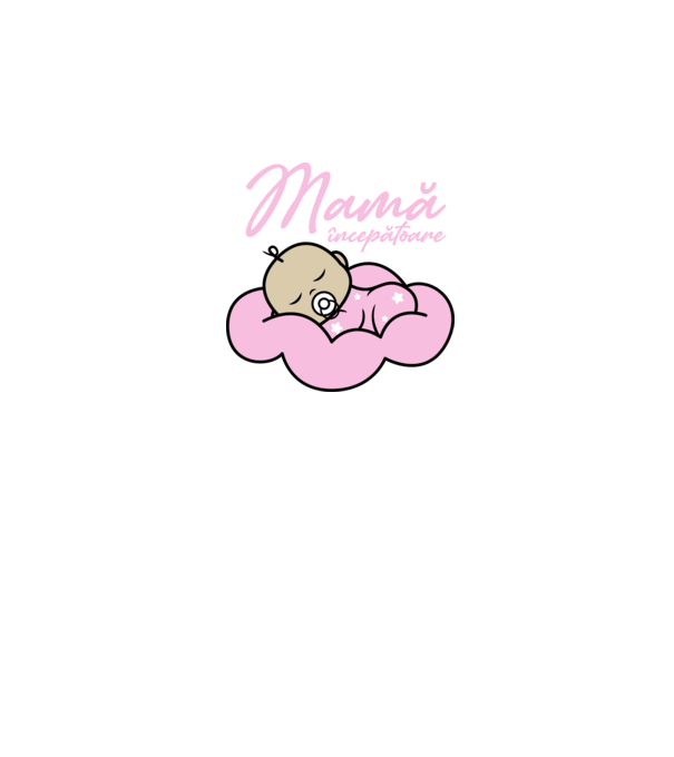 Mamă începătoare model alb pe tricou